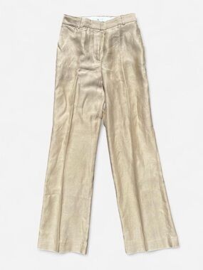 Aritzia Babaton Agency Linen Kasha Taupe High-rise Wide-leg Trousers Pants 2